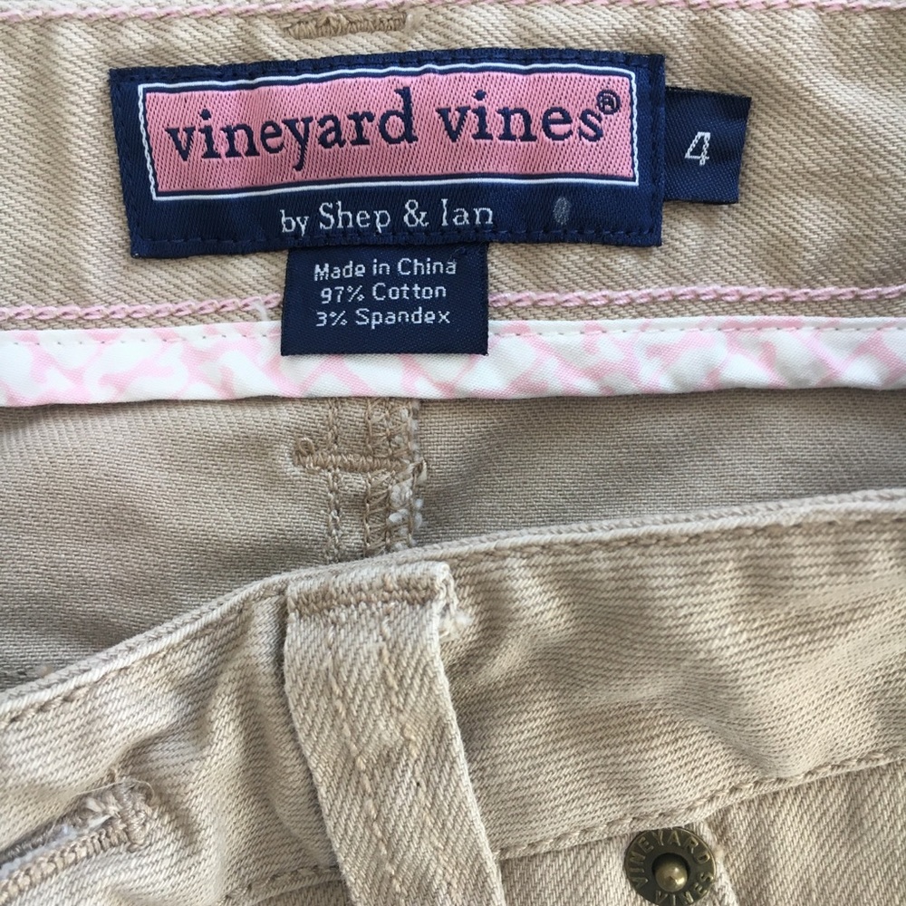 Vineyard Vines brown Jeans Mini Skirt Sz 4 100% Cotton Short Skirt Denim Pockets - Picture 8 of 8